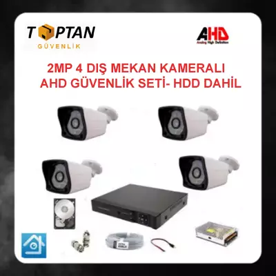 2 MP 1080P 4 KAMERALI AHD GÜVENLİK SETİ 500 GB HARDDİSK DAHİL ARNA-7324