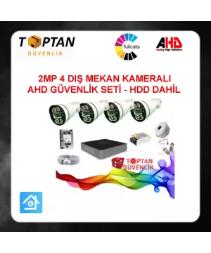 2 MP WARM LED 4 DIŞ MEKAN KAMERALI 500 GB HDD DAHİL GÜVENLİK SETİ ARNA-7425