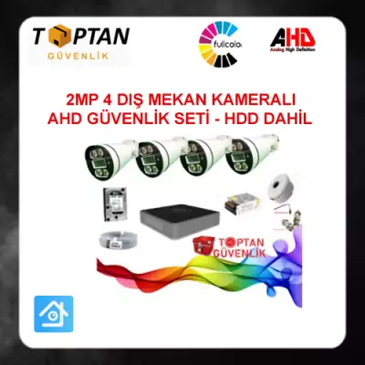 2 MP WARM LED 4 DIŞ MEKAN KAMERALI 500 GB HDD DAHİL GÜVENLİK SETİ ARNA-7425