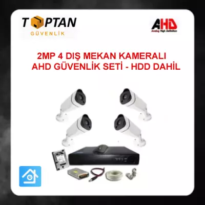 2 MP AHD Uzay Metal Kasa 4 Kameralı 1 TB HDD Dahil Güvenlik Seti ARNA-7444