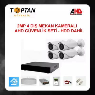 2 MP 1080P FULL HD 4 Metal Kasa Kameralı Ahd Güvenlik Seti ARNA-7464