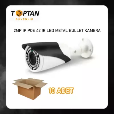 1080P 2MP HD POE IP BULLET KAMERA 42 IR LED METAL KASA ARNA-1142 10'LU AVANTAJLI KOLİ