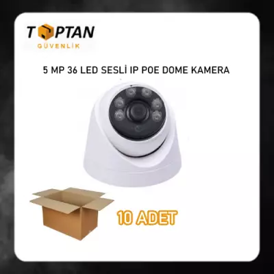 5 MP 36 LED SESLİ IP POE DOME GÜVENLİK KAMERASI ARNA-1335 10 ADET AVANTAJLI KOLİ