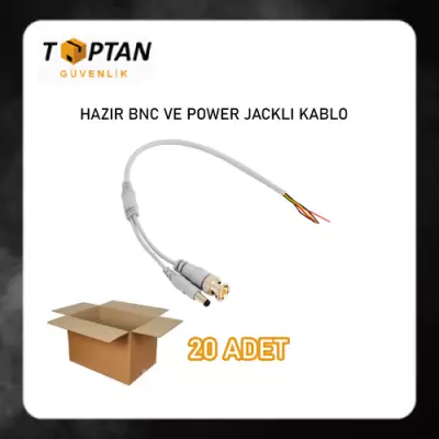 HAZIR BNC VE POWER JACKLI KABLO ARNA-6104 A KALİTE EKONOMİK 20'Lİ PAKET