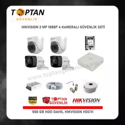 Hikvision 2 MP 4 Kameralı Herşey Dahil Güvenlik Seti