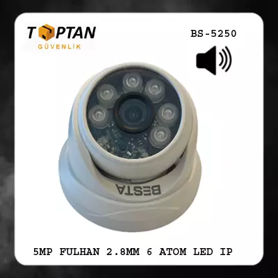 5 MP IP POE WARM LED Dahili Mikrofonlu Dome Güvenlik Kamerası KD-5250W