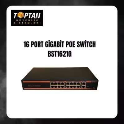 BESTA 16 PORT GİGABİT POE SWİTCH 10/100/1000 Mbps BST1621G