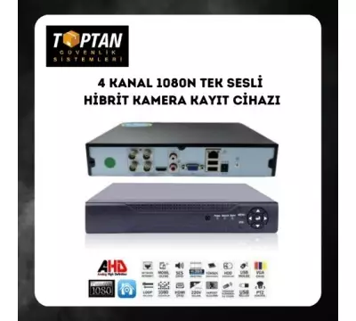 4 Kanal Ahd 1080N Tek Sesli Hibrit Dvr Metal Kasa Xmeye Kamera Kayıt Cihazı H265+ ARNA-4142 EKONOMİK 10 LU PAKET