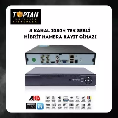 4 Kanal Ahd 1080N Tek Sesli Hibrit Dvr Metal Kasa Xmeye Kamera Kayıt Cihazı H265+ ARNA-4142 EKONOMİK 10 LU PAKET