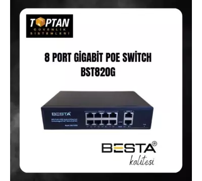 BESTA 8 PORT GİGABİT POE SWİTCH 10/100/1000 Mbps Gigabit BST820G