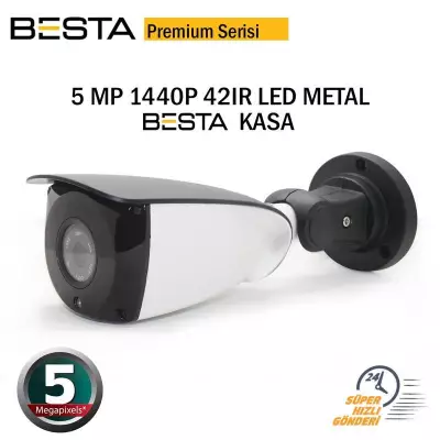 BESTA PREMIUM  SERİ 5 MP 1440P 42 LED METAL KASA AHD GÜVENLİK KAMERASI BT-2209