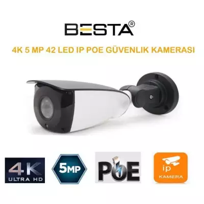 BESTA 5MP 4K IP 42 LED POE BULLET METAL KASA GÜVENLİK KAMERASI BT-1436