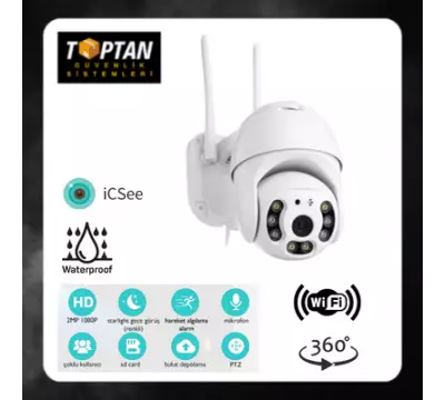 Dış Ortam Mini Speed Dome Wifi Güvenlik Kamerası İCSEE Arna-1042