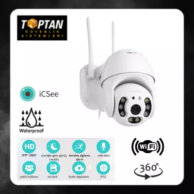 Dış Ortam Mini Speed Dome Wifi Güvenlik Kamerası İCSEE Arna-1042