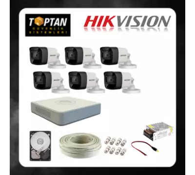 HIKVISION 6 DIŞ MEKAN KAMERALI GÜVENLİK SETİ - HDD DAHİL - HV16D06