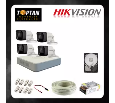 HIKVISION 4 DIŞ MEKAN KAMERALI GÜVENLİK SETİ - HDD DAHİL - HV16D04