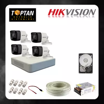 HIKVISION 4 DIŞ MEKAN KAMERALI GÜVENLİK SETİ - HDD DAHİL - HV16D04