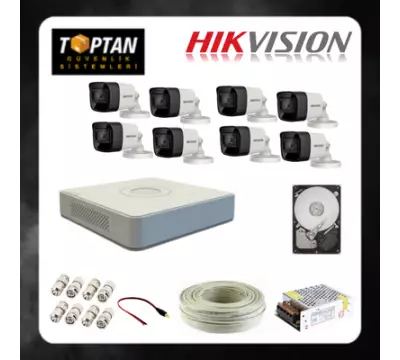 HIKVISION 8 DIŞ MEKAN KAMERALI GÜVENLİK SETİ - HDD DAHİL - HV16D08