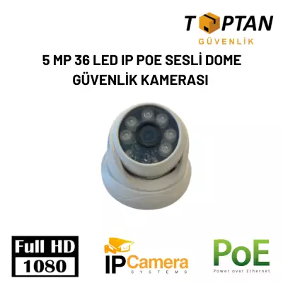 5 MP 36 LED IP POE SESLİ DOME GÜVENLİK KAMERASI ARNA-1335