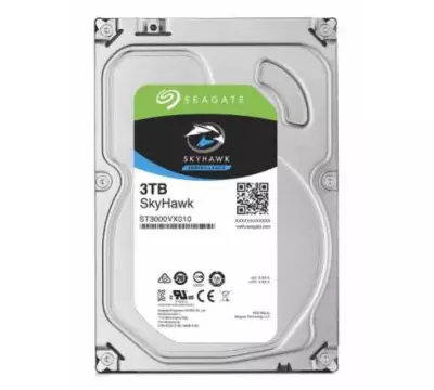 Seagate Skyhawk 3.5" 3TB Sata 3.0 64MB 180Mb/s 5900Rpm 64HD Kamera 180TB/Yil Isyükü 7/24 Güvenlik Diski ST3000VX010