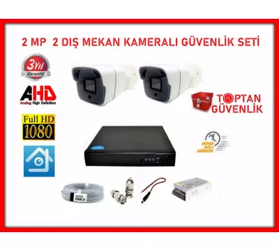 2 MP 1080P 2 Dış Mekan Kameralı Ahd Güvenlik Seti ARNA-7142