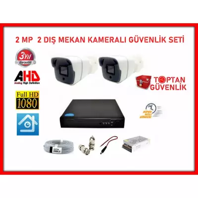 2 MP 1080P 2 Dış Mekan Kameralı Ahd Güvenlik Seti ARNA-7142