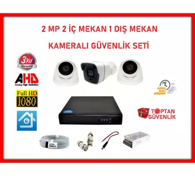 2MP 1080P 2 İç Mekan 1 Dış Mekan Kameralı Ahd Güvenlik Seti ARNA-7243