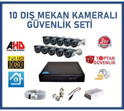 2 MP AHD 10 DIŞ MEKAN KAMERALI GÜVENLİK SETİ ARNA-7120