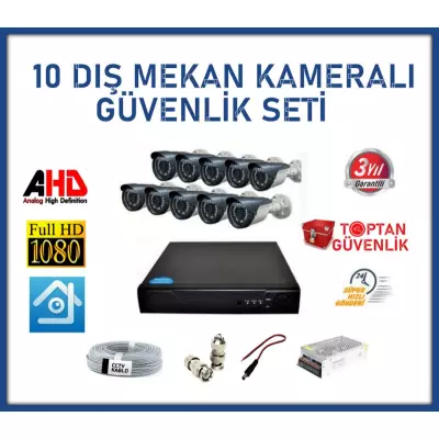 2 MP AHD 10 DIŞ MEKAN KAMERALI GÜVENLİK SETİ ARNA-7120