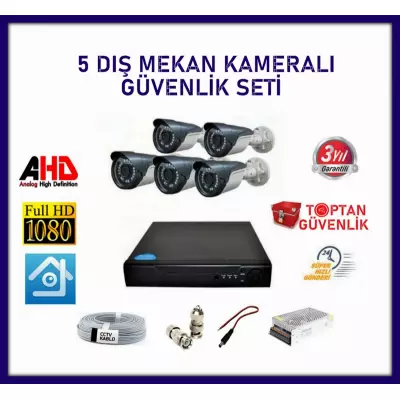 2 MP Ahd 5 Dış Mekan Kameralı Güvenlik Seti ARNA-7125