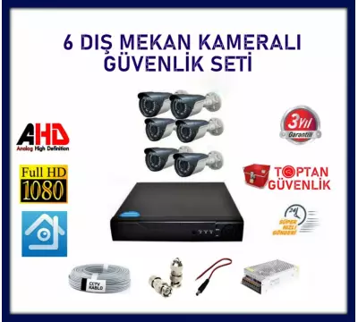 2 MP Ahd 6 Dış Mekan Kameralı Güvenlik Seti ARNA-7126