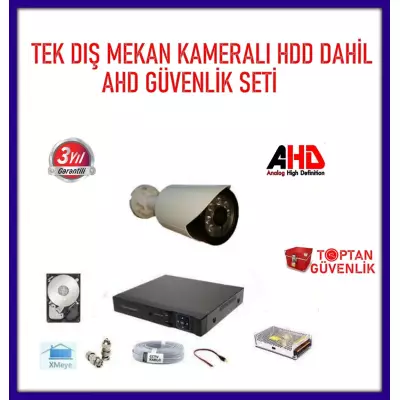 2 MP 1080P 1 Kameralı Ahd Güvenlik Seti 320GB Harddisk Dahil ARNA-7421