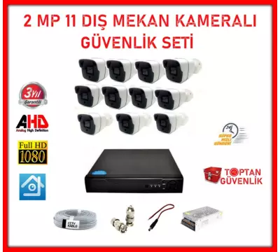 2MP 1080P 11 Dış Mekan Kameralı Ahd Güvenlik Seti ARNA-7151