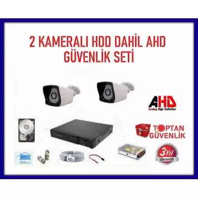 2 MP 1080P 2 KAMERALI AHD GÜVENLİK SETİ 320 GB HARDDİSK DAHİL ARNA-7322