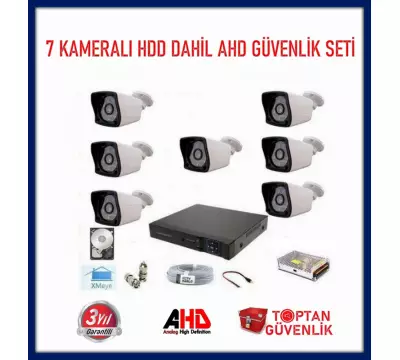 2MP 1080P 7 KAMERALI AHD GÜVENLİK SETİ 500 GB HARDDİSK DAHİL ARNA-7327