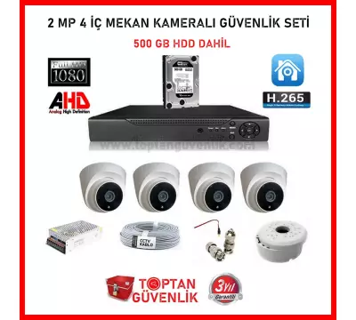 2 MP 4 İç Mekan Kameralı 500 GB Güvenlik Hard diski Dahil Ahd Dome Güvenlik Seti ARNA-7224