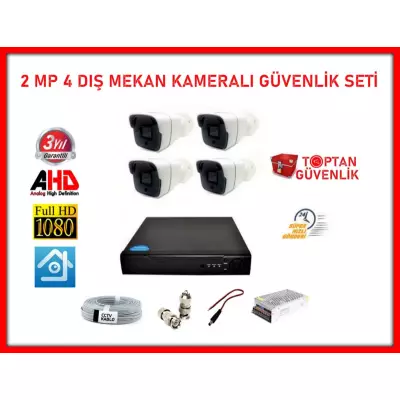 2 MP 1080P 4 Kameralı Ahd Güvenlik Seti ARNA-7144