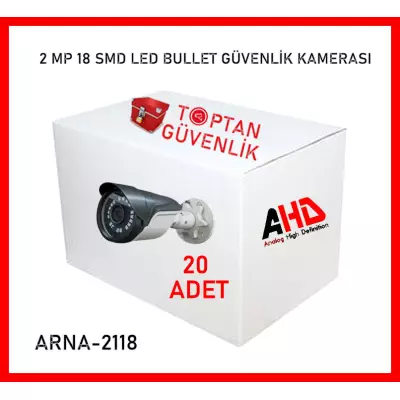 2 MP 1080P 18 SMD LED GECE GÖRÜŞLÜ AHD KAMERA ARNA-2118 20 ADET