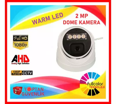 2 MP WARM LED FULL COLOR DOME GÜVENLİK KAMERASI ARNA-2124