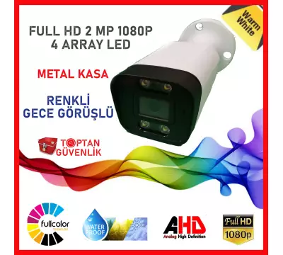 Full Hd 2 Mp 1080p 4 Array Led Renkli Gece Görüşlü Warm Led Metal Bullet Kamera ARNA-2204