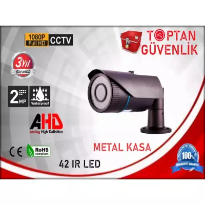 2 MP 1080P AHD 42 Led Gece Görüşlü Metal Kasa Güvenlik Kamerası ARNA-2142