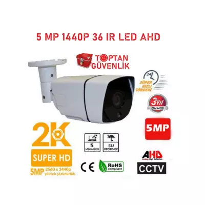 5 mp Ahd Ir Cam 3.6mm 36 Led Ahd Metal Kasa Güvenlik Kamerası ARNA-2125