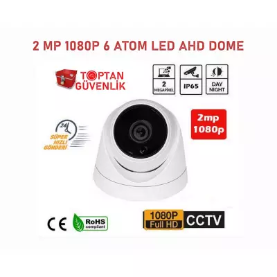 2 MP 1080P 6 Atom Led Ahd Dome Güvenlik Kamerası ARNA-2106