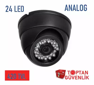 420 TV Line 24 LED Gece Görüşlü Siyah Analog Dome Kamera ARNA-3242