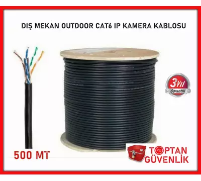 OUTDOOR SİYAH CAT6 IP KAMERA KABLOSU 5OO METRE MAKARA ARNA-5035