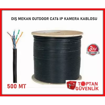 OUTDOOR SİYAH CAT6 IP KAMERA KABLOSU 5OO METRE MAKARA ARNA-5035