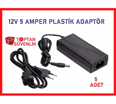 12V 5 AMPER PLASTİK SWITCH ADAPTÖR GÜVENLİK KAMERASI ADAPTÖRÜ 5 ADET