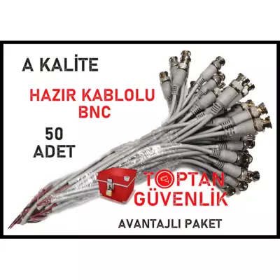 BNC Konnektör Hazır Kablolu A KALİTE 50'Lİ AVANTAJLI PAKET ARNA-6105