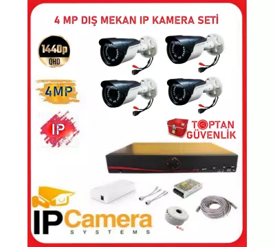 4 MP DIŞ MEKAN 4 ADET IP KAMERA SETİ ARNA-8424