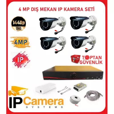 4 MP DIŞ MEKAN 4 ADET IP KAMERA SETİ ARNA-8424